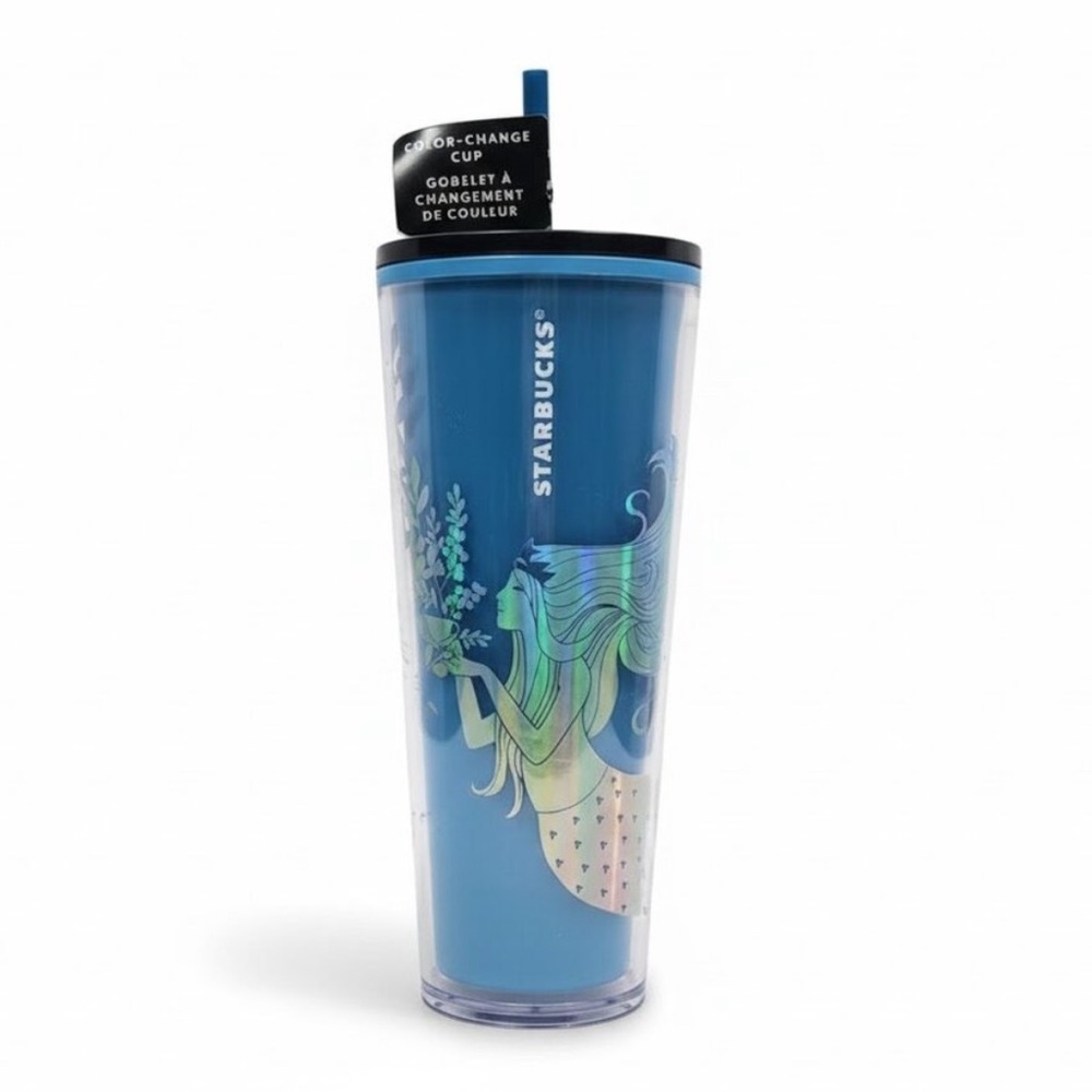 Starbucks 2021 Holiday Siren Mermaid Blue Color‑Change Tumbler 24oz Venti NWT